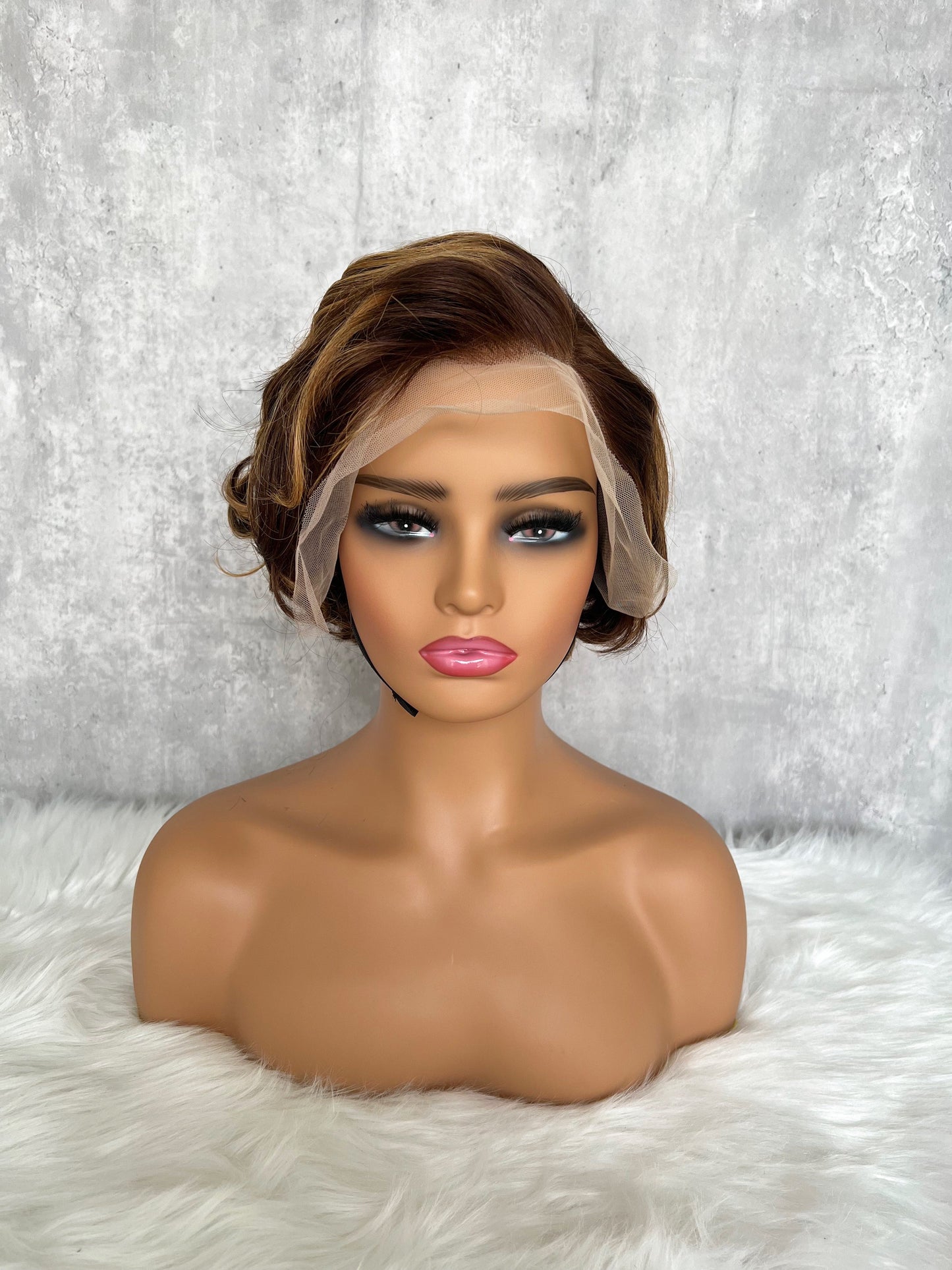 13x4 Pixie Cut Wig highligh color BMJ Hair