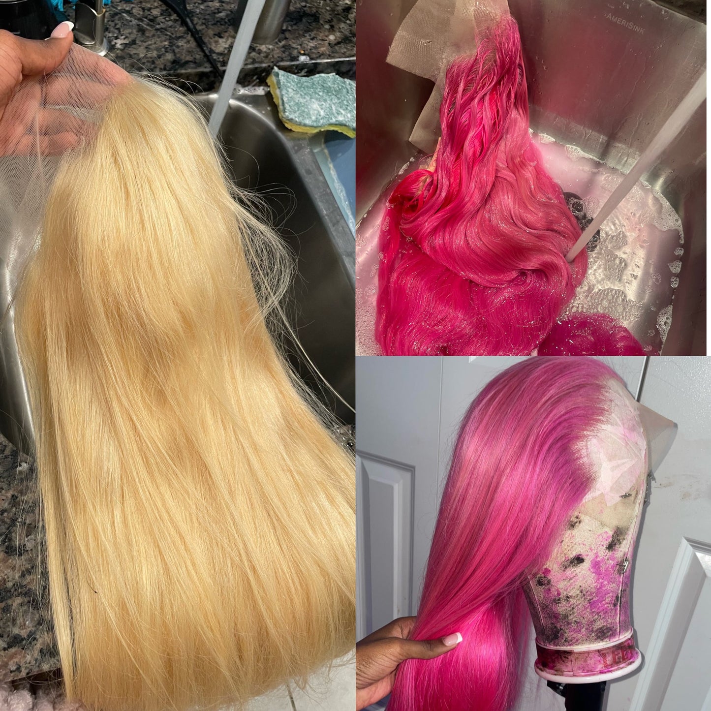 13X4 Tranparent Lace Full frontal wig Straight 613# Color(复制) BMJ Hair