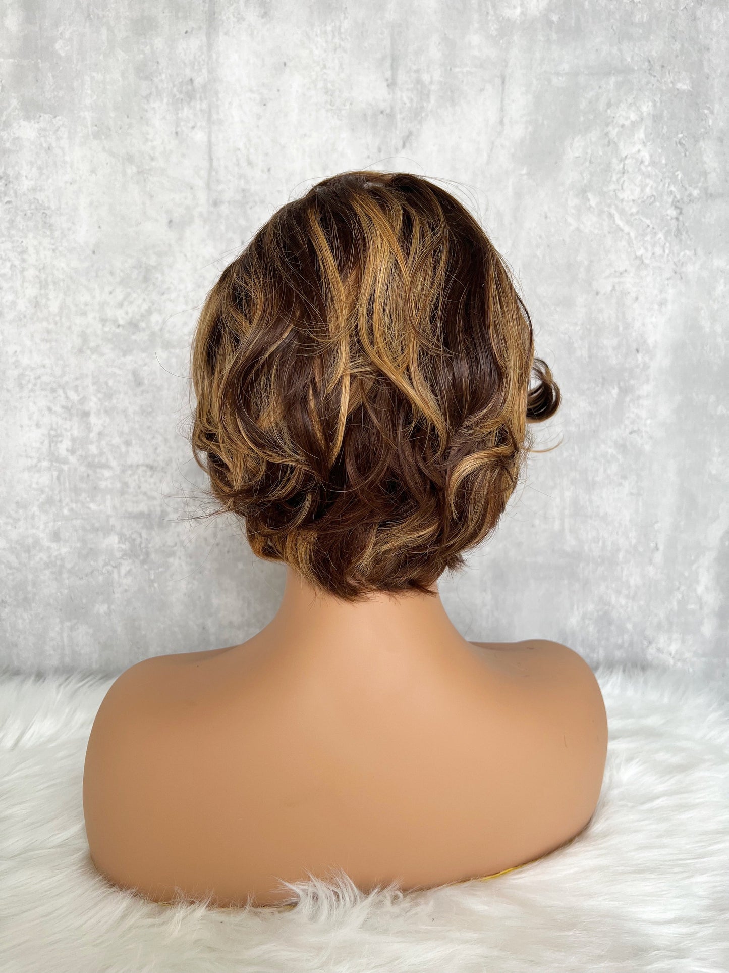 13x4 Pixie Cut Wig highligh color BMJ Hair