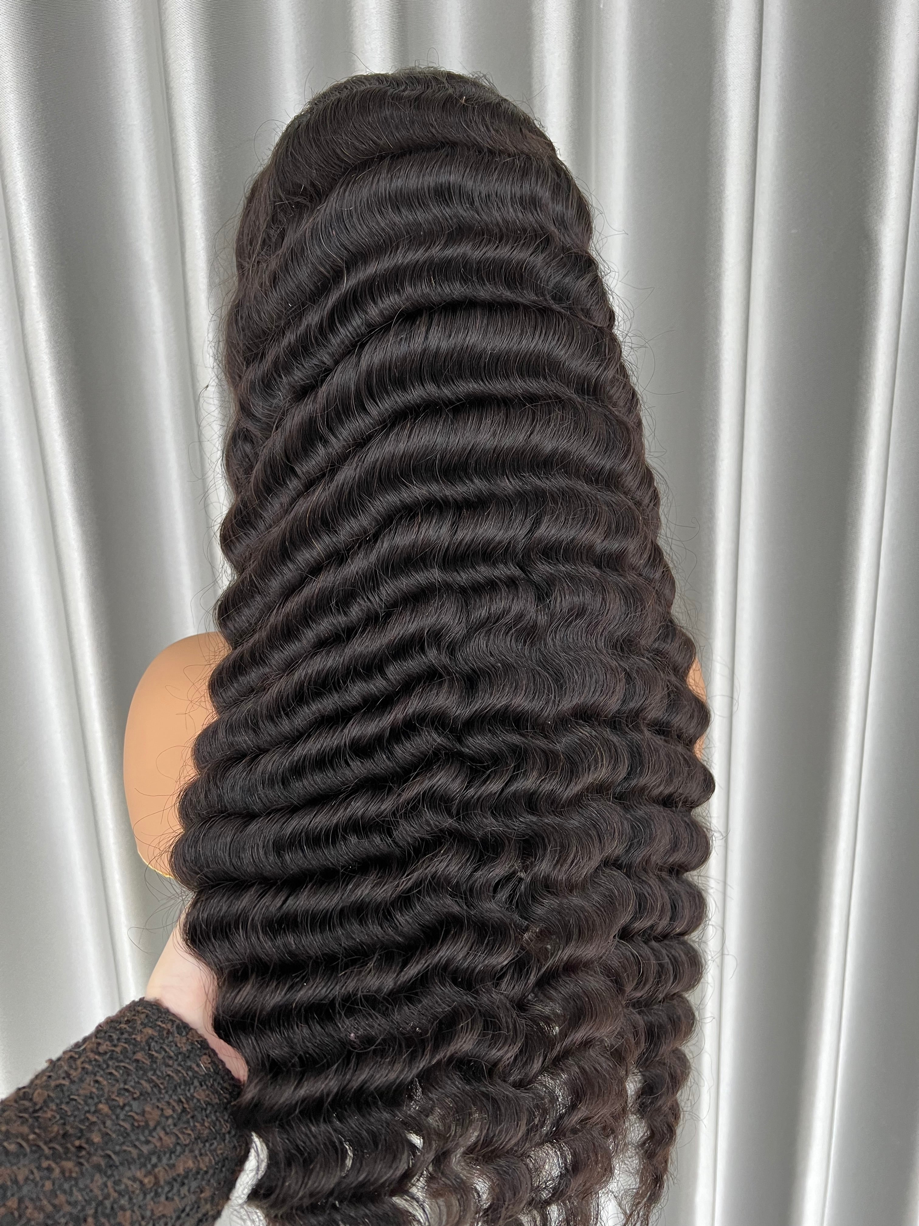 13X4HD Lace Full Frontal Wig Deep Wave 1B BMJ Hair