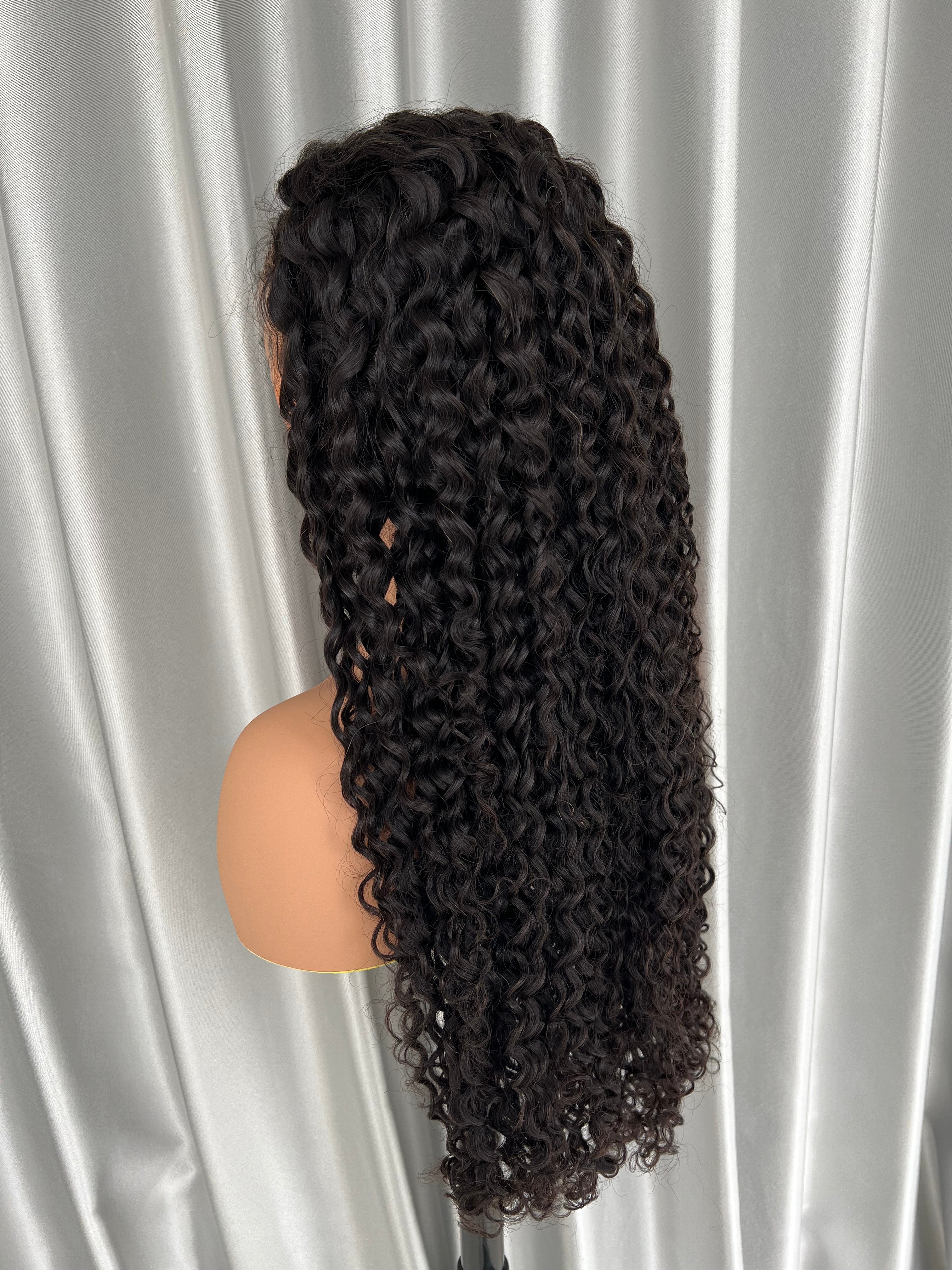 13X4HD Lace Full Frontal Wig Wet Curl 1B BMJ Hair