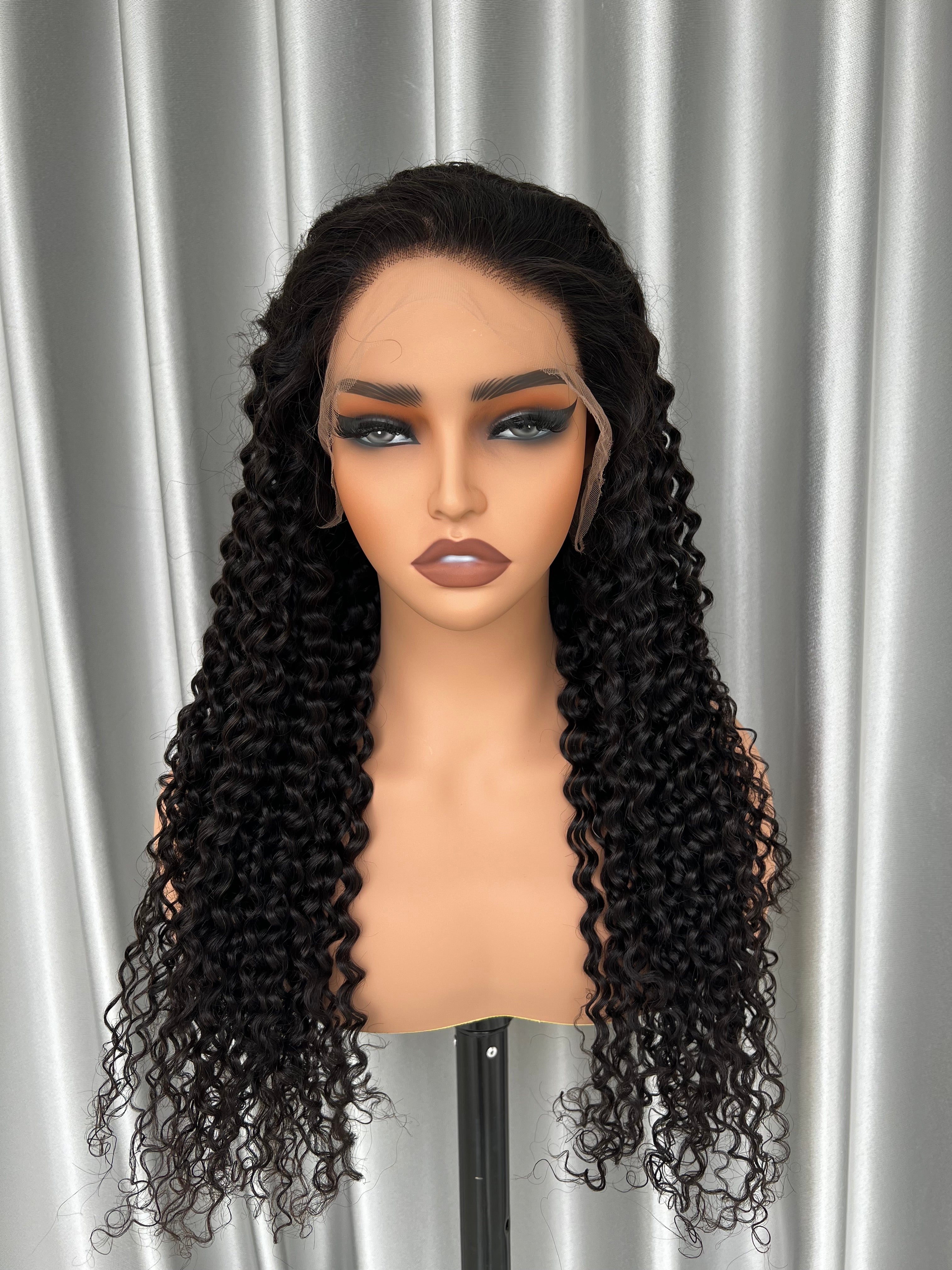 13X4HD Lace Full Frontal Wig Italy curl 1B BMJ Hair