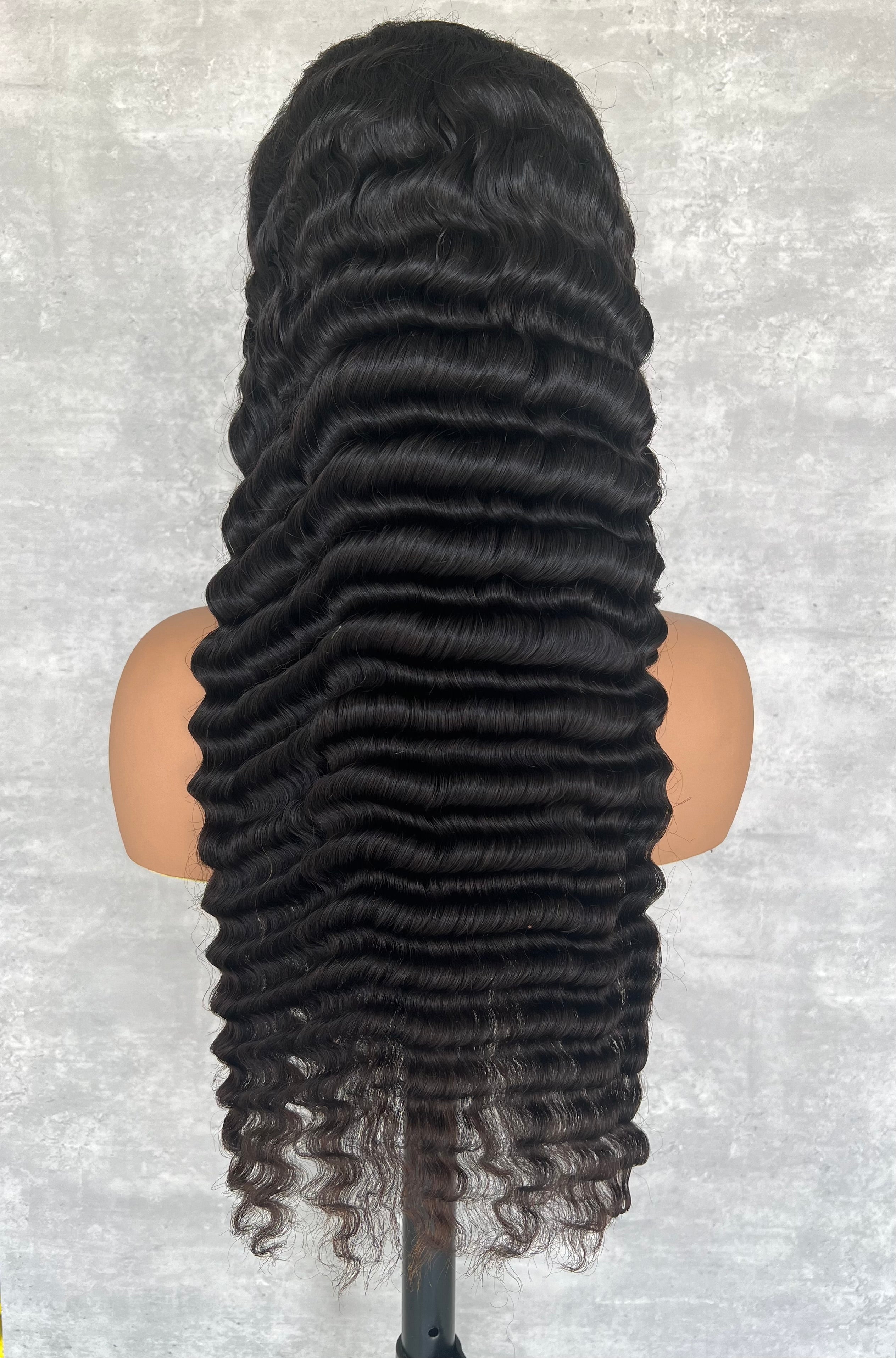 13X4HD Lace Full Frontal Wig Deep Wave 1B BMJ Hair