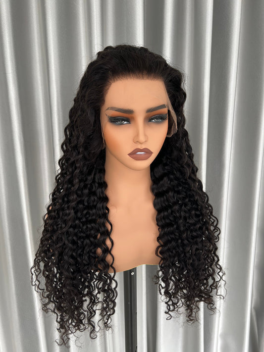 13X4HD Lace Full Frontal Wig Wet Curl 1B BMJ Hair