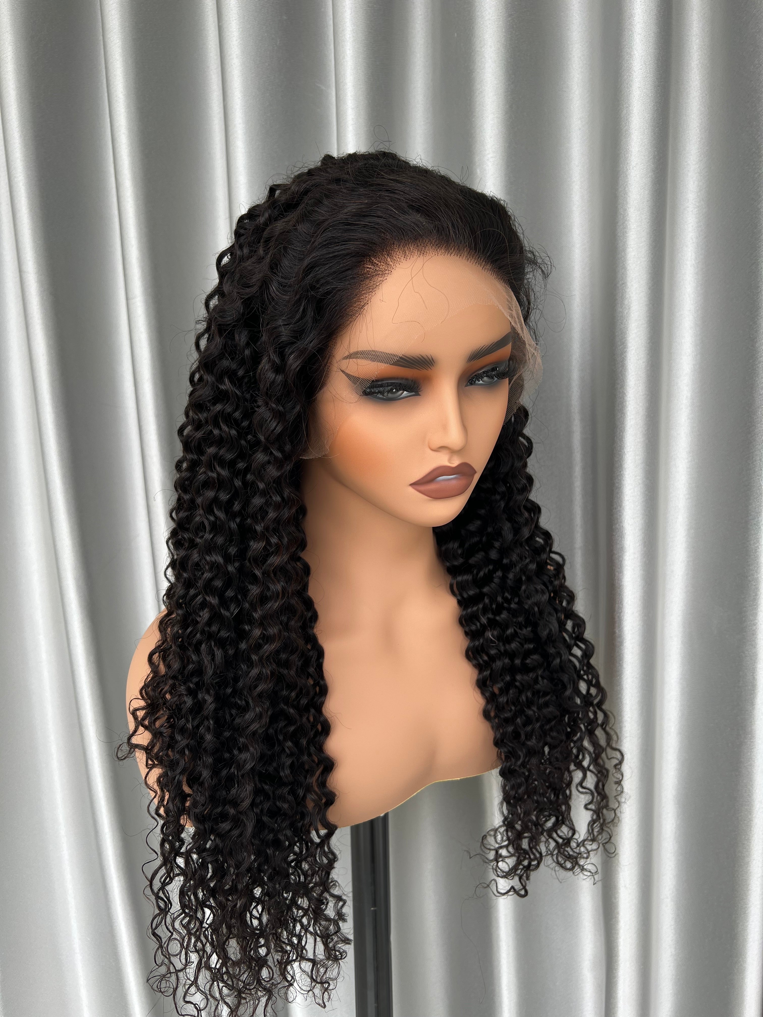 13X4HD Lace Full Frontal Wig Italy curl 1B BMJ Hair