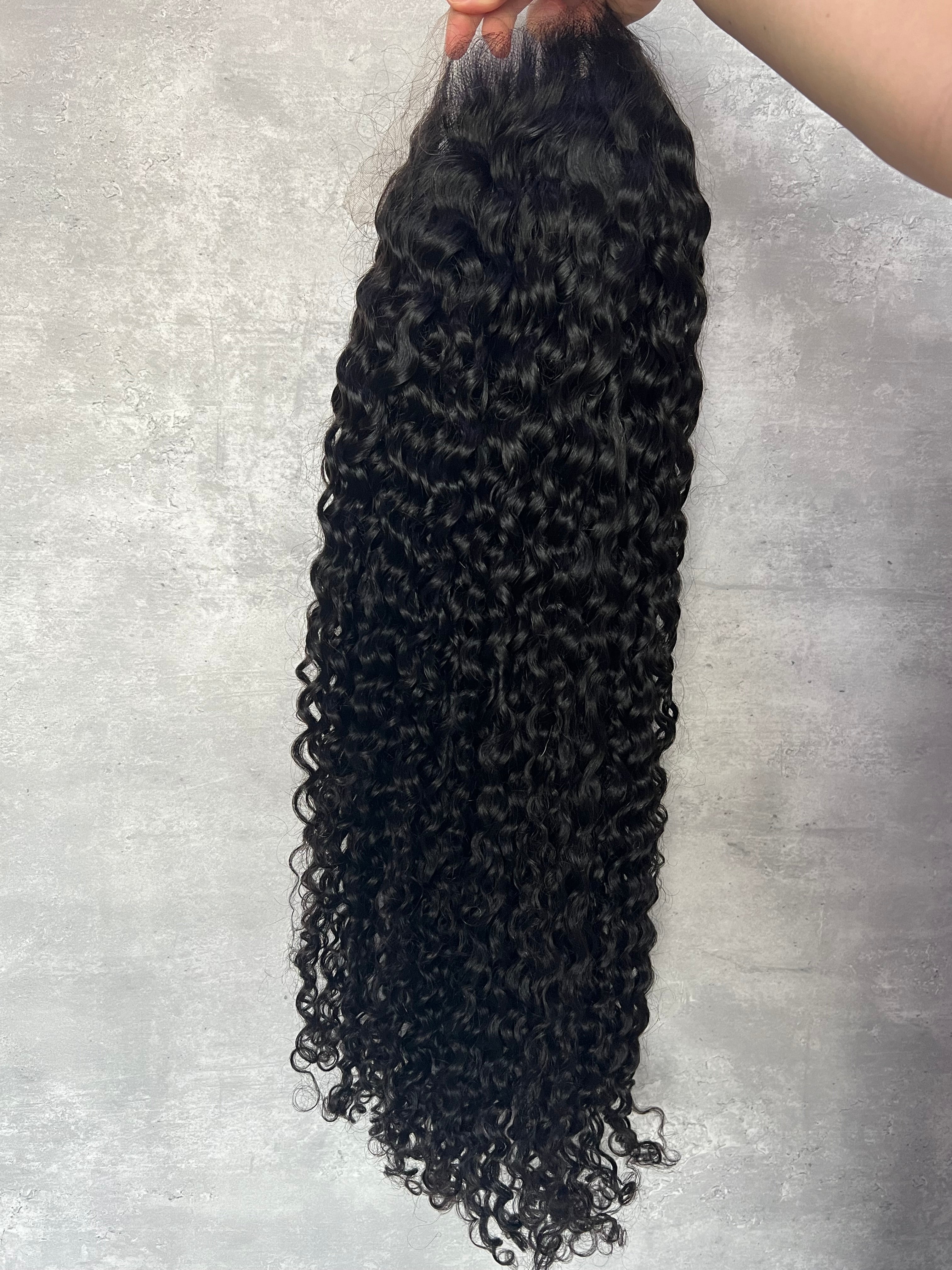 13X4HD Lace Full Frontal Wig Wet Curl 1B BMJ Hair
