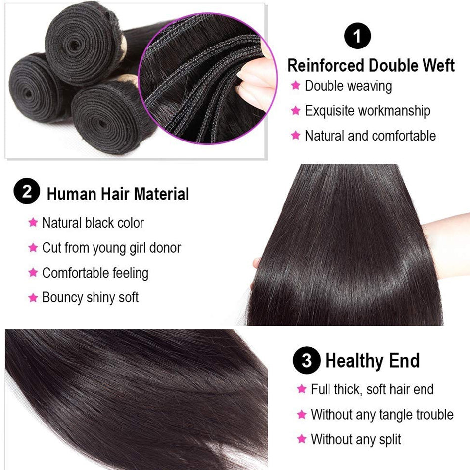 Burmese hair bundles Straight 1B Free Shiping BMJ Hair 